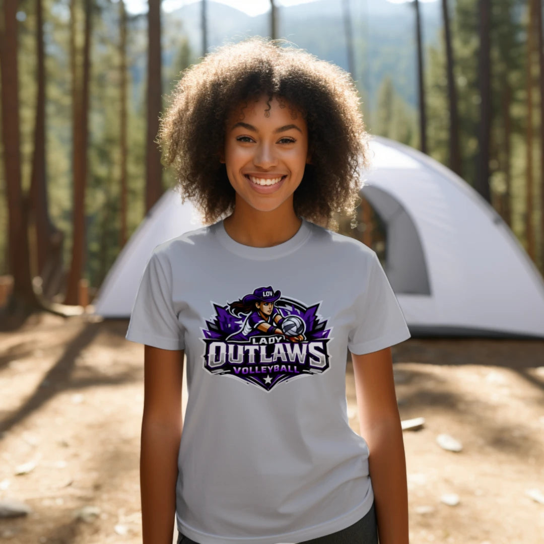 Lady Outlaws Volleyball (Sport Grey T-shirt)