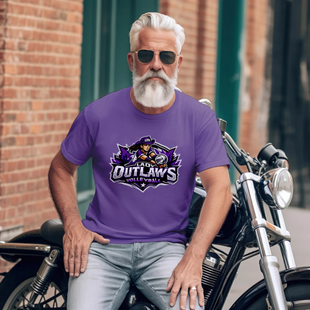 Lady Outlaws Volleyball (Heather Purple T-shirt)