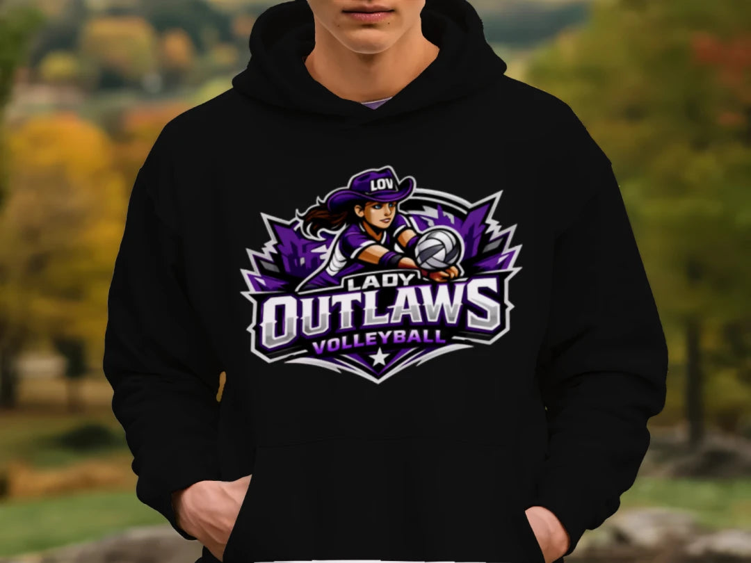 Lady Outlaws Volleyball (Black Hoodie)
